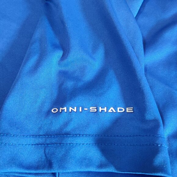 Columbia Shirt Men's Large Blue PFG Omni Shade 1/4 Zip Pullover Golf Gym Hiking - Picture 3 of 13